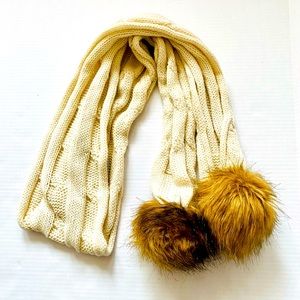 Knit Scarf with Pom Pom